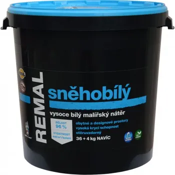 barva na zeď Barvy a laky Hostivař Remal Sněhobílý, tónovatelná malířská barva, disperzní, otěruvzdorná, paropropustná 36+4 kg
