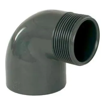 PVC tvarovka - Úhel 90° 50 mm lepení / vnější závit 1 1/2"