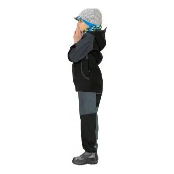 Chlapecké kalhoty Dětské softshellové oteplovačky s fleecem černá, antracitová žíhaná