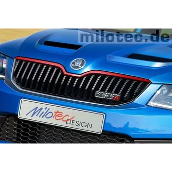 Tuning Racing lišta na přední masku, Škoda Octavia III - červená, 2013-2017 , Milotec (15.3 623 09)