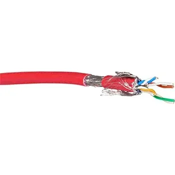 Síťový kabel EFB Kabel S/FTP (PiMF), kulatý, kat.7, LSOH, 100m, lanko, červený (MK7104.100R) - 21.42.0901