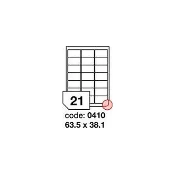 Kancelářské potřeby Bílé lesklé laser etikety Rayfilm R0119.0410F, 63,5x38,1 mm, 1.000 listů A4, 21000 etiket