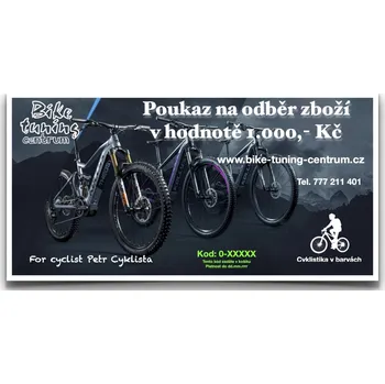 Bike tuning centrum Dárkový poukaz v hodnotě 1.000,- Kč
