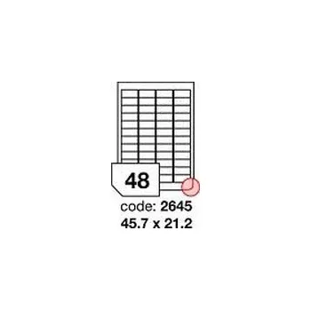 Samolepící etiketa Bílé odnímatelné etikety Rayfilm R0102.2645F, 45,7x21,2 mm, 1.000 listů A4, 48000 etiket
