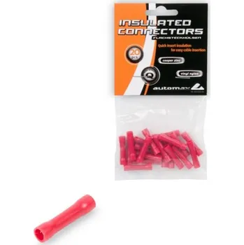 Elektrický konektor AUTOMAX Elektro spojka izolovaná - červená BV1 - 20 ks