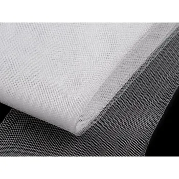 Modistická krinolína na výrobu dekorací, fascinátorů a vyztužení šatů šíře 8 cm, barva 1 (CC01) bílá