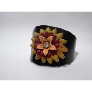 Náramek Kožený dámský náramek č.16 Barva: Černá