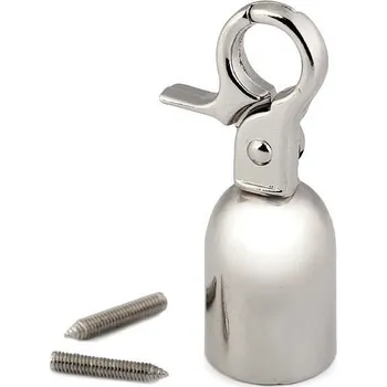 Koncovka s karabinou na ucha tašek / šňůry, barva 1 (15 mm) nikl