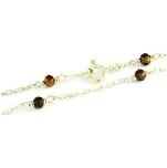 Náhrdelník zlatý Ankr Tygří oko - délka 42cm