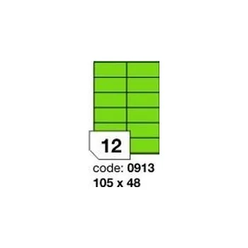 Samolepící etiketa Zelené fluo etikety Rayfilm R0130.0913F, 105x48 mm, 1.000 listů A4, 12000 etiket