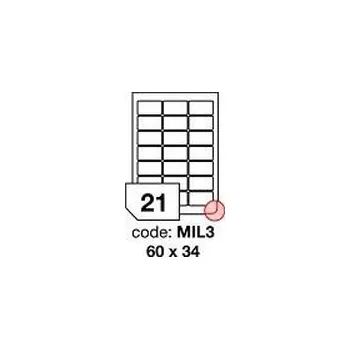 Samolepící etiketa Bílé matné foto etikety 90 g/m2 Rayfilm R0105.MIL3F, 60x34 mm, 1.000 listů A4, 21000 etiket