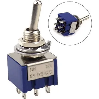 Páčkový spínač MTS-202 do panelu přepínací ON-ON