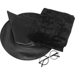 Karnevalový kostým čaroděj, čarodějnice, barva černá