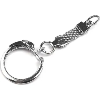 Přívěsek na klíče s karabinou a poutkem, barva 2 nikl