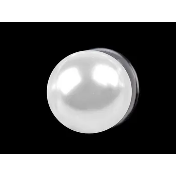 Knoflík Ozdobné zapínání / brož perla, barva bílá perlová