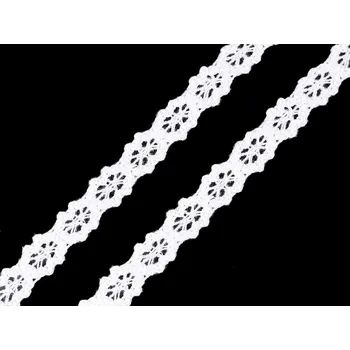 Krajka Krajka paličkovaná šíře 12 mm, barva 1 bílá