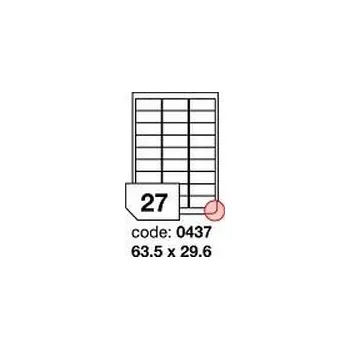 Samolepící etiketa Bílé lesklé laser etikety Rayfilm R0119.0437F, 63,5x29,6 mm, 1.000 listů A4, 27000 etiket