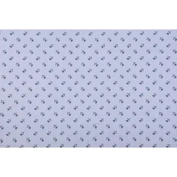 Bavlněné leské plátno v šedé barvě s květy TM2001-051