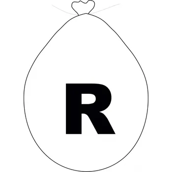 Balónek Balónek písmeno R bílé balonky.cz arb