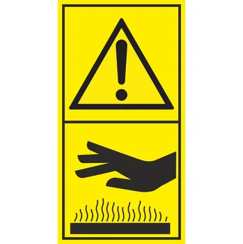 Výstraha - Horký povrch samolepící vinylová fólie 85 x 45 mm