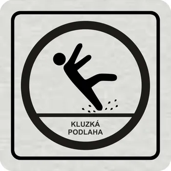 Samolepící etiketa Piktogram - Pozor kluzká podlaha