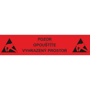 ESD - Pozor opouštíte vyhrazený prostor podlahové samolepky 600 x 150 mm - 170 mikronů