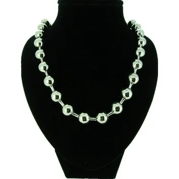 Náhrdelník Náhrdelník kovové kuličky Stříbrná 0.8cm