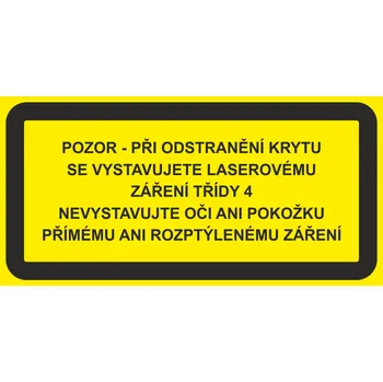 Pozor - při odstranění krytu samolepící vinylová fólie 100 x 250 mm