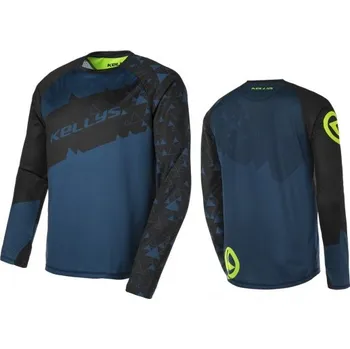 cyklistický dres Dres Kellys Tyron dlouhý rukáv blue XL