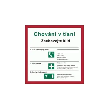 Značení Dokumentace PO - Chování v tísni plast 0,5mm 210 x 210 mm