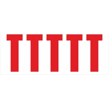 Papír Samolepicí T červená samolepící vinylová fólie arch 5 ks - písmena 75 mm