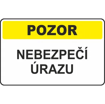 Nebezpečí úrazu samolepící vinylová fólie 400 x 300 mm