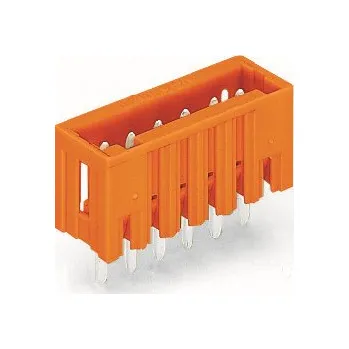 Elektronická součástka WAGO Konektor 734-235 s pájecími piny THT Pájecí kontakt 1,0 × 1,0 mm Rovné provedení, oranžová 734-235