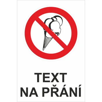 Značení Zmrzlina - Váš text samolepící PVC fólie 200 x 150 mm