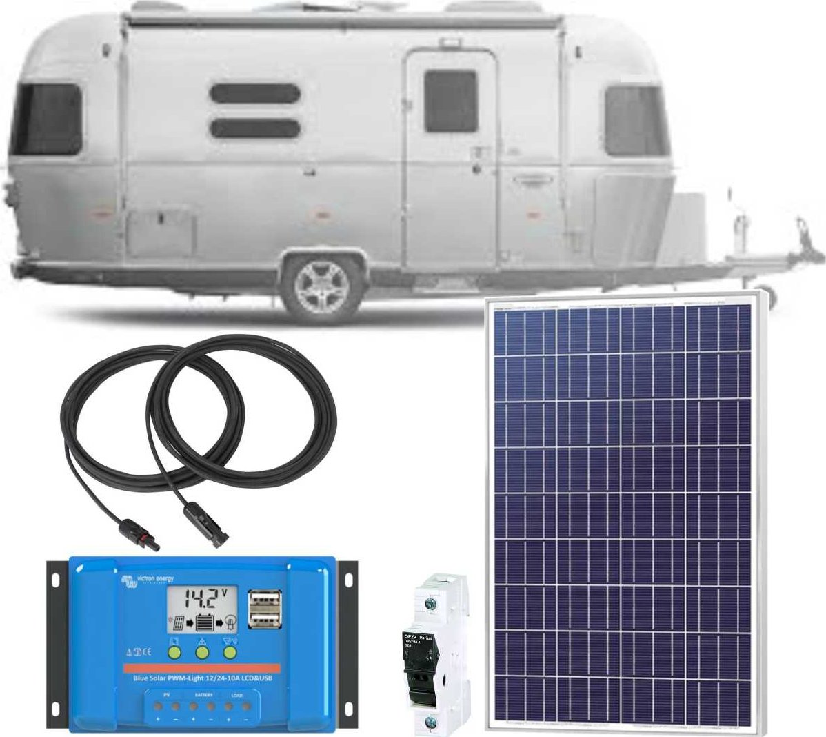 350Wp 12V sestava Victron Energy caravan pro karavany (Solární set pro karavany )