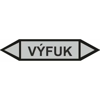 Oboustranná šipka - Výfuk Samolepka PVC 2: 342x74 mm