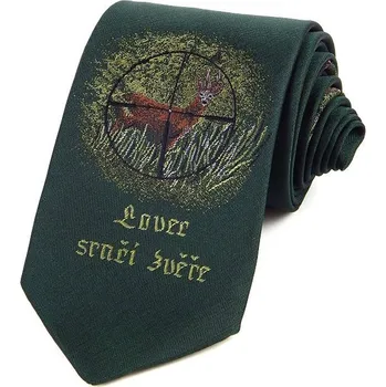 Kravata Hedva Český Brokát Hedva Pesh Lovec srnčí zvěře kříž myslivecká kravata