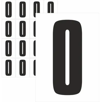 Papír Písmena samolepící černá O samolepící vinylová fólie 25mm písmo - aršík 16 ks