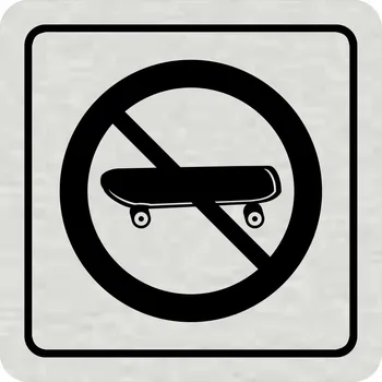 Samolepící etiketa Piktogram - Zákaz jízdy na skatebordu