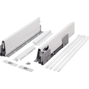 Zásuvkový kontejner Strong výsuv StrongBox 500/204mm, bílý, dvojtý kulatý reling