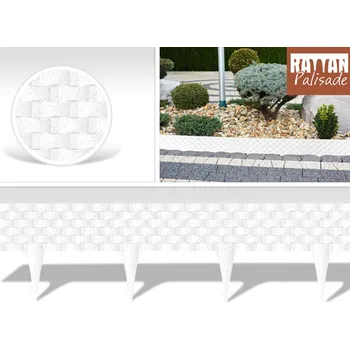 Zahradní obrubník Gardenplast Rattan palisade zahradní obrubník 240 cm bílá