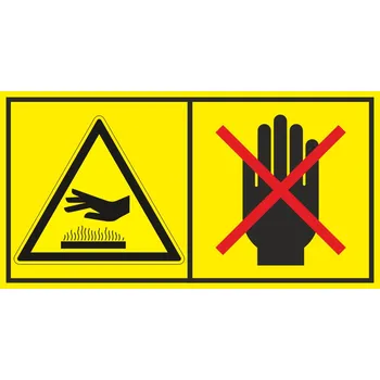 Pozor horký povrch - Nedotýkej se samolepící vinylová fólie 45 x 85 mm