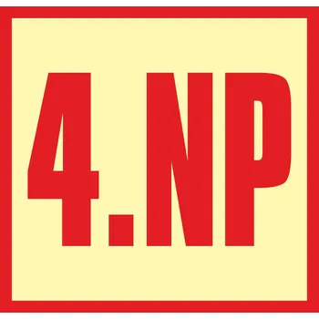 Značení schodiště - 4.NP fotoluminscenční plast 148 x 148 mm