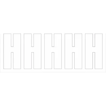 Papír Samolepicí H bílá samolepící vinylová fólie arch 5 ks - písmena 50 mm