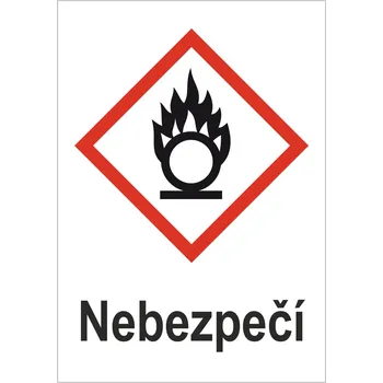 Značení GHS 03 Oxidující - Nebezpečí samolepící vinylová fólie A8 (74 x 52 mm)