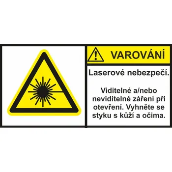 Značení Varování - Laserové nebezpečí samolepící vinylová fólie 140 x 70 mm