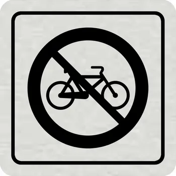 Samolepící etiketa Piktogram - Zákaz jízdy na bicyklu