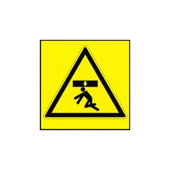 Nebezpečí stlačení shora samolepící vinylová fólie 45 x 45 mm