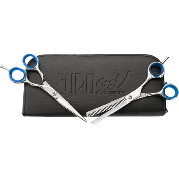 Eurostil Case School 2 Scissors Glossy Thinning 03682 - set kadeřnických nůžek, 5,5&quot;