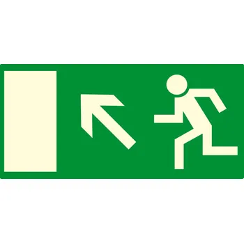 Značení Fotoluminiscenční tabulka - únik vlevo nahoru fotoluminscenční plast 300 x 150 mm